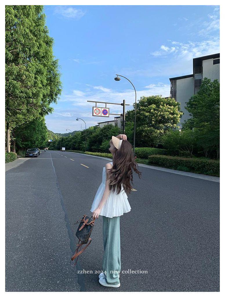 2026 Summer Slimming Pleated Sleeveless Camisole for Feminine Commute