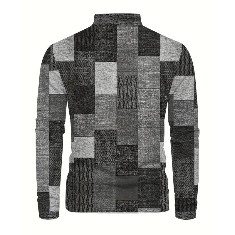 Pánské oblečení 3D digitální potisk ležérní polo tričko pánské sportovní s dlouhým rukávem jaro podzim klopa topy pánské sportovní golfové polo