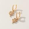 1 Pair Trend Gold Color Leaves Dangle Earrings for Women Cubic Zirconia Jewelry Wedding Party Accessories