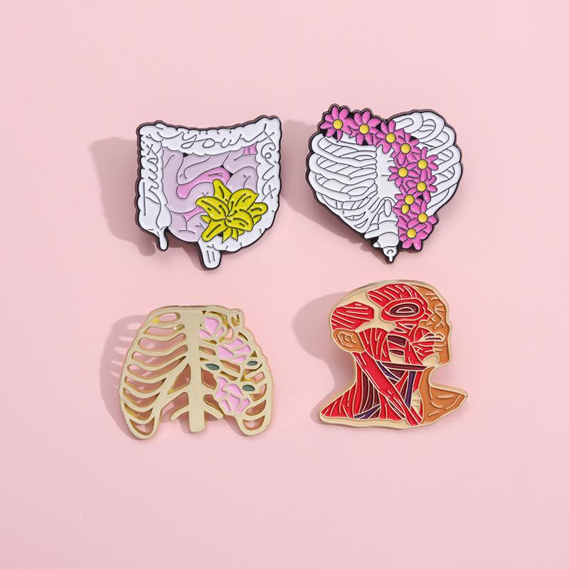 Creative Organ Series Brooch: Heart, Rib, Kidney Cartoon Metal Badge