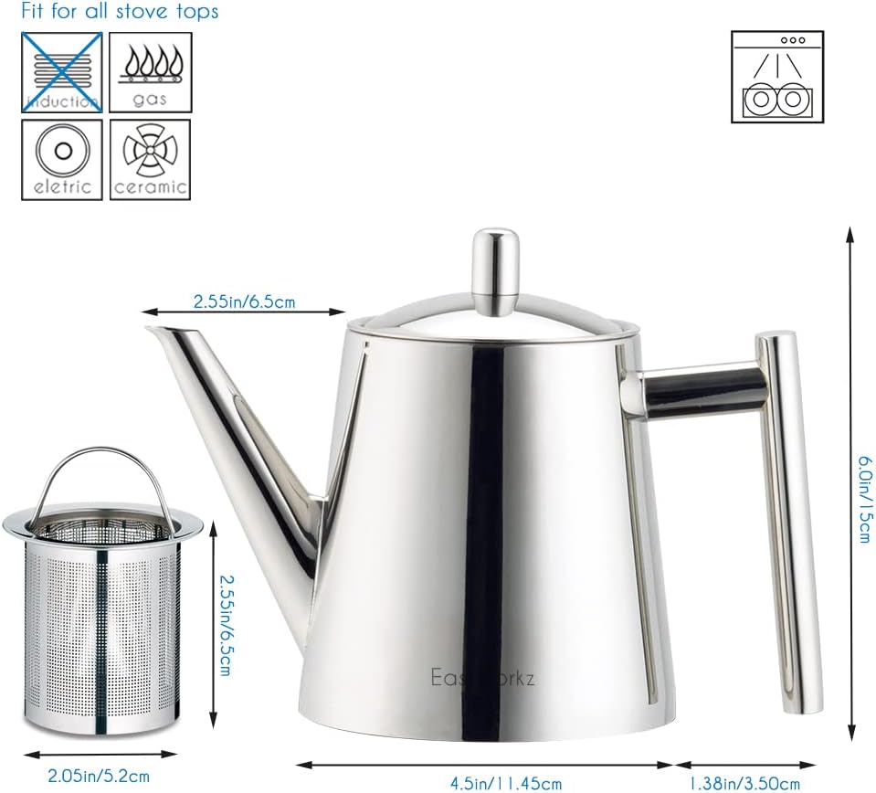 Easyworkz Stainless Steel Tea Pot with