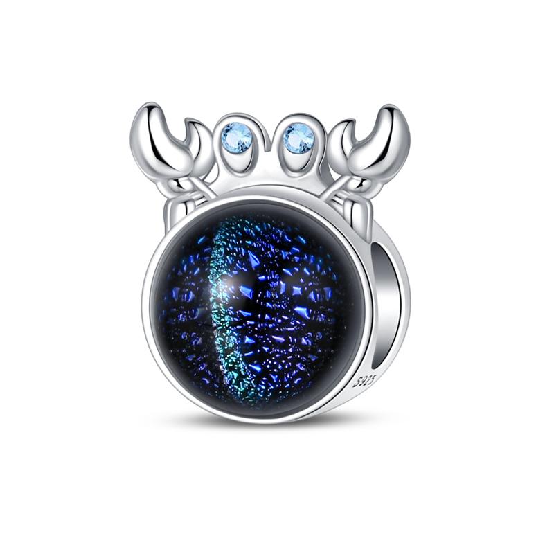 Original Copper Charms Beads Blue Crab Red Lobster Charms Pendant For Women Fine Diy Bracelet Jewelry Gifts