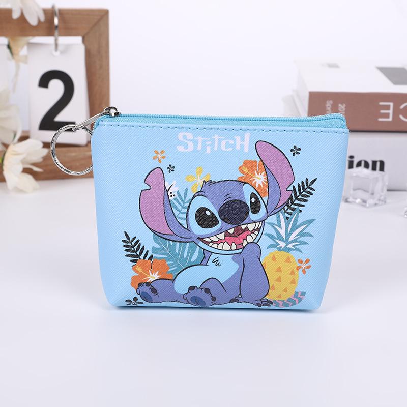 Disney Stitch Coin Purse Cartoon Anime Pu Key Case Coin Storage Bag Children Wallet Mini Clutch Christmare for Children Gifts