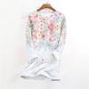 Women's Fashionable Printed Round Neck Long Sleeved Plush Warm Pullover Top