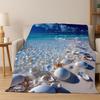 Starfish Beach Sand Shell Sea Star Flannel Blanket Soft Warm Throw Blanket for Bedroom Living Room Bed Travel Camping Picnic Kid