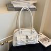 Vielseitige Schleife PU-Leder Damen-Schultertaschen Fashi Glänzend Damen-Achseltaschen Lässige Damen-Handtasche mit großem Fassungsvermögen