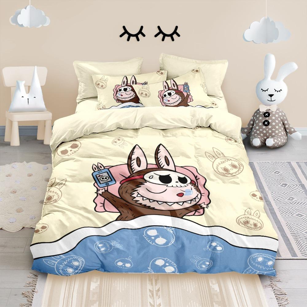 Roztomilý 2/3dílný ložnicový set BuBuDětský dárek Dospívající dospělý Mikrovlákno manželská postel Jednolůžko Povlak na přikrývku se zipem Dekorace pokoje