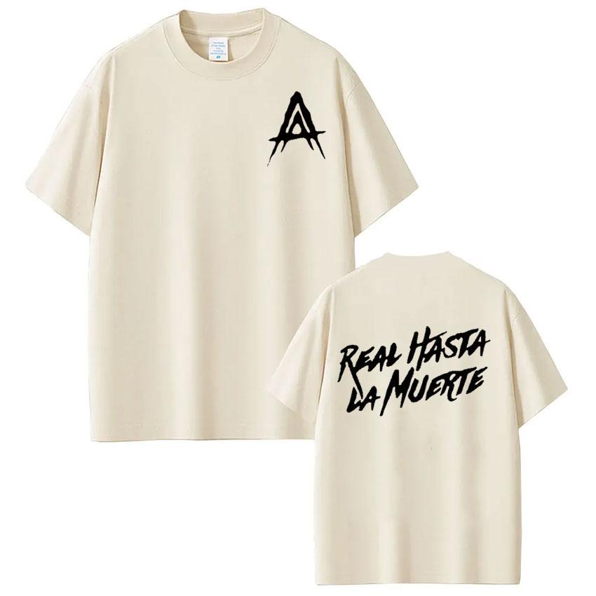 Rapper Anuel AA Real Hasta La Muerte T-Shirt Harajuku Mode Kurzarm T-Shirt Herren Damen HipHop Punk Baumwolle Sport T-Shirts
