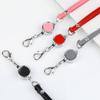 Neck Hanging Lanyards Telescopic Sling Leather ID Badge Holder Retractable Neck Strap  Work Office