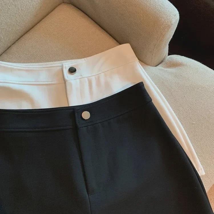 High-Waist Black A-Line Slim Shorts - Women's Summer & Autumn Elastic Hot Pants