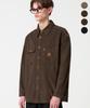 TRILLION Leather Patch Corduroy Work Shirt_4Color