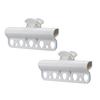 Daiya Flaundry Clothespin Hanger Holder, 2-Piece Set, Prevents Hangers from Sliding or Slipping, Clip-on Clothes Drying Rack, Windproof, and Prevents