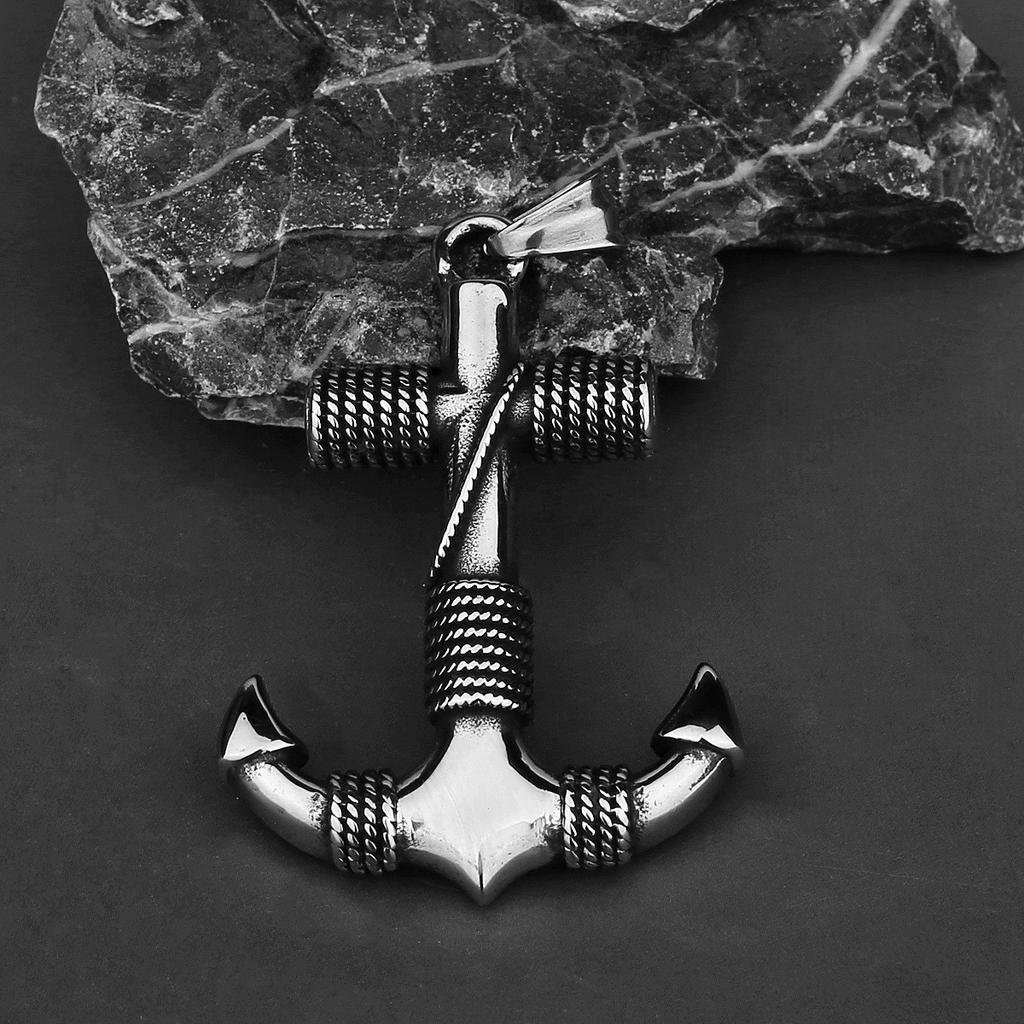 Vintage Pirate Anchor Necklace Pendant Men Sailor Personalized Hip Hop Fashion Jewelry