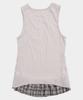 Some Place Check Layered Flower Snap Point Shirred Sleeveless Mini Flare Dress [Pink]