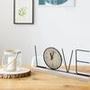 Minimalist Iron Craft Clock Creative Wood Retro Clock Simple European Desk Clock  Office Decor