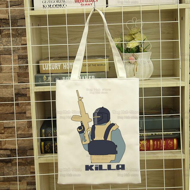 Tarkov Game Head Eyes Active Shopping Bag Grocery Handbag Bolsas De Tela Tote Bolsa Shopping Bag Jute Tote Fabric