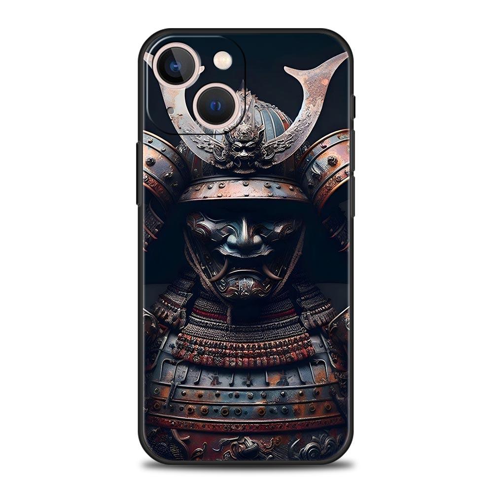 Japan Ghost Face Samurai Phone Case For iPhone 17 16E 15 16 14 13 12 11 Pro Max 7 8 Plus Soft TPU Back Cover
