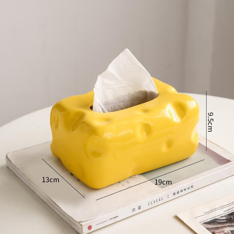 

Современная роскошная керамическая коробка для салфеток из сыра, украшение для дома, гостиной, чайного столика, обеденного стола, усовершенствованная коробка для хранения рисунков на бумаге