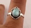 Natural Larimar Gemstone Ring, Birthstone Jewelry, Pear Ring, 925 Silver Ring, Handmade Designer Ring, Unique Gift, Wedding Ring