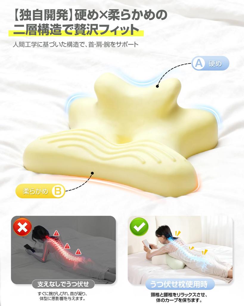 Innovative and Supervised by a Physical Neck Pain Relief Memory Foam Low or Sleep Comfortable Sleep Pillow for or Back Hollow Washable Perfect Gift