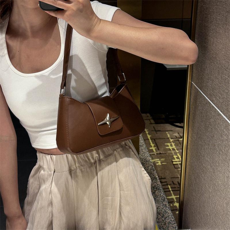 Street Style Pu Small Shoulder Bag With Sealed Cover For Daily Use