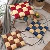 Wrinkle Resistant Seat Pillow Washable Square Plaid Design Chair Cushion Household Supplies