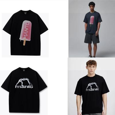 New High-end Men's Cotton Boxing T-shirt Printed Loose and Handsome Niche Summer Short Sleeved Top