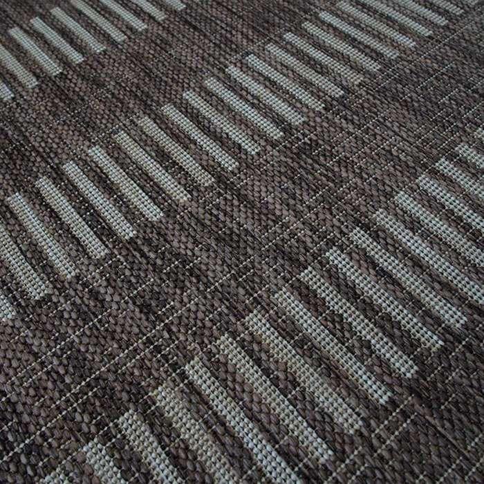 Living Room Rug Jute Look Beige Lines Pattern 133x170