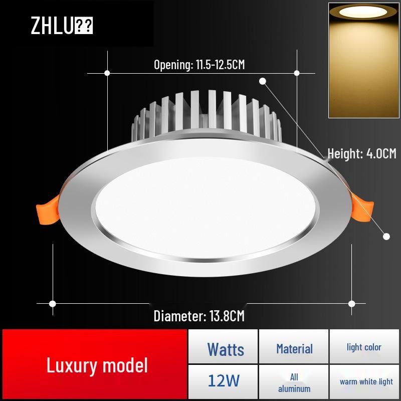 1294-inch Recessed Downlight Ceiling Spotlight for Living Room - 18" Full Aluminum