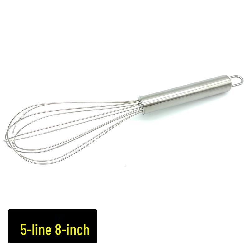 Stainless Steel Semi-Automatic Whisk Set - Manual Thickened and Mini Silicone Whisks