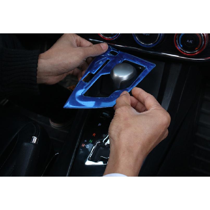 For Toyota Corolla 2014-2018 Blue Titanium Central Console Gear Shift Frame Trim