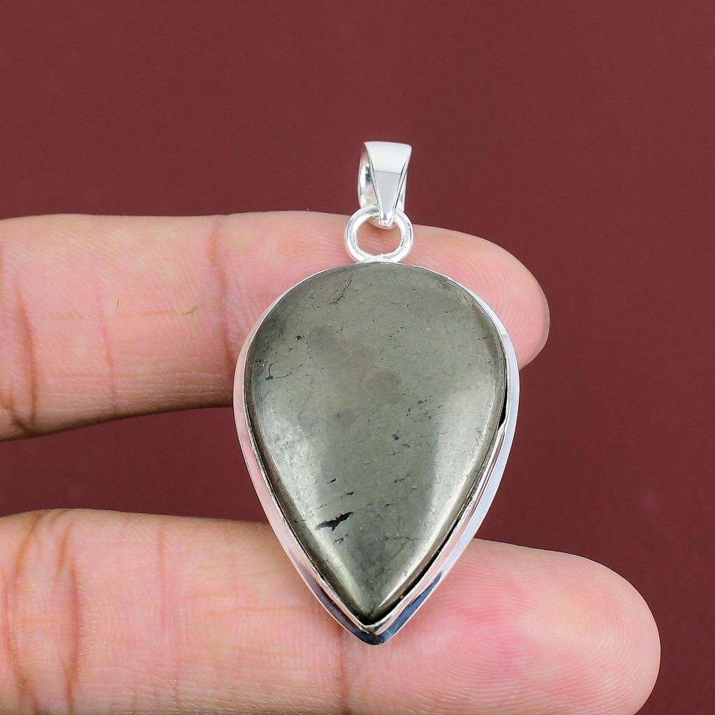 Pyrite Pendant Natural Gemstone Pendant Handmade Jewelry 925 Sterling Silver Pendant Birthstone Pendant Unique Style Jewelry Gifts For Women