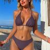 Polka Dot Print Sexy Tie Side Two Piece Bikini Elegant For Summer Beach Vacation