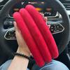 1Pair  Laser Carbon Fiber Silicone Car Steering Wheel Cover 1K Micro Fiber Leather PVC Wheel Booster Cover Non-Slip Universal