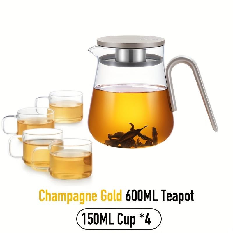1pc Glass Teapot High Borosilicate Heat-resistant Glass Tea Pot Office Home Tea Pot Outdoor Tea Pot Tea Set Coffee Pot Milk Pot Juice Pot Christmas Gi