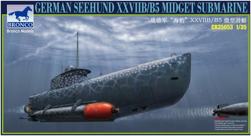 Bronco Model 1/35 German U-Boat Type 27B Seehund Miniature Submarine Plastic Model CB35053