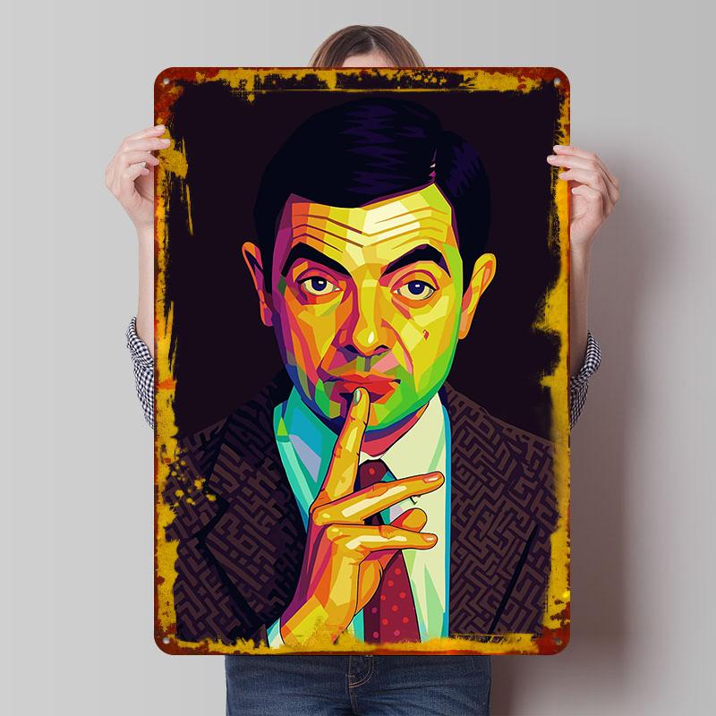 

Mr Bean Pop Art Portrait Tin Plaque Poster Customized Wall Art Retro Vintage Metal Signs for Man Cave Desk Decor Coffee Bar 7.9x11.8In(20x30cm)