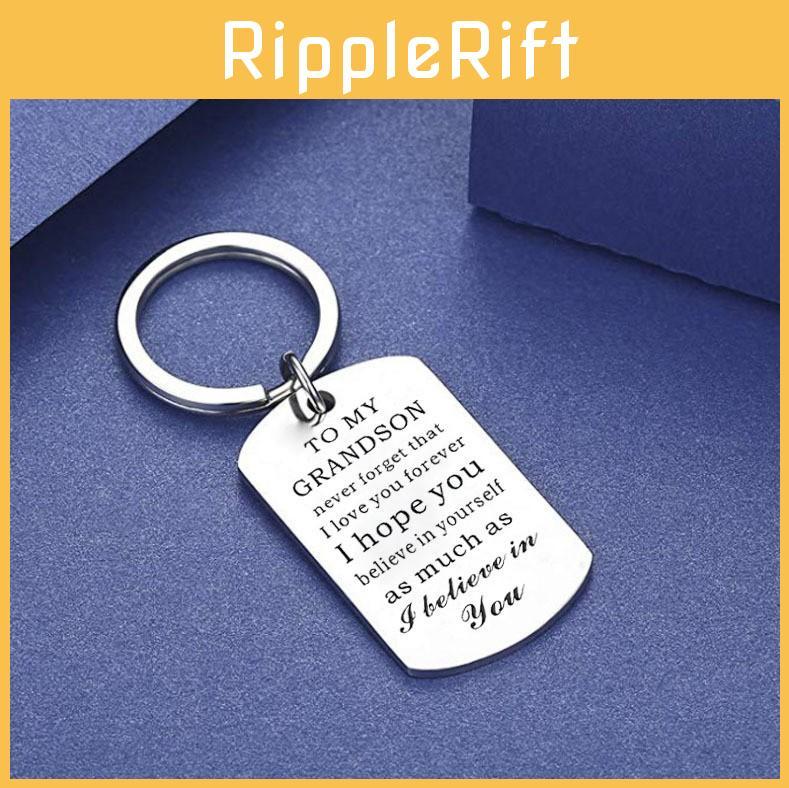 Elegant 2023 New Stainless Steel Keychain For Grandson Inspirational Gift Idea