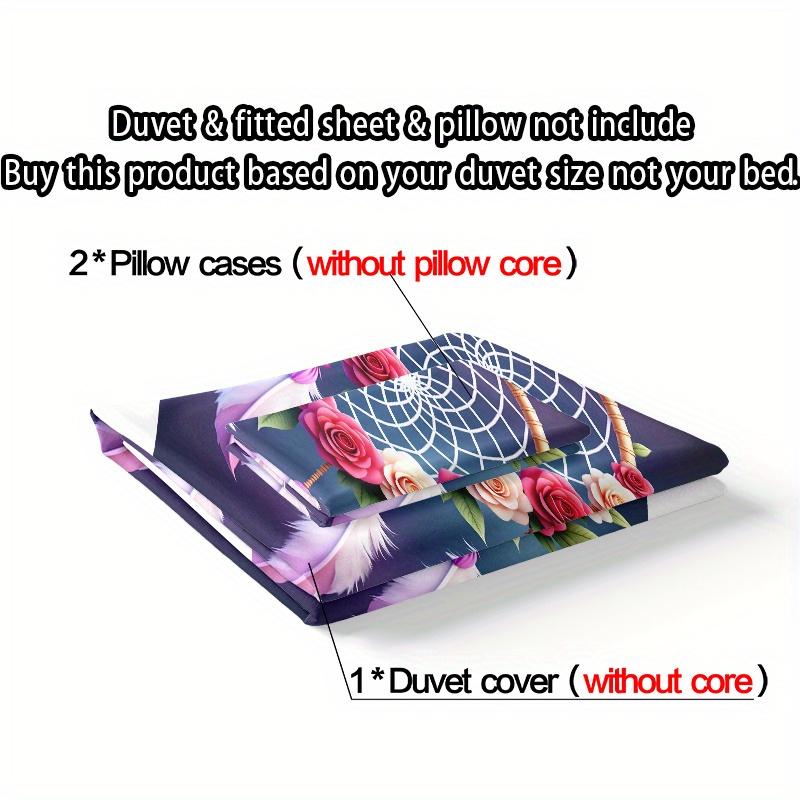3pcs Minimalist Modern Art Style Peacock Feather Wreath Pattern Duvet Cover Set, 1 * Duvet Cover + 2 * Pillowcases, No Insert