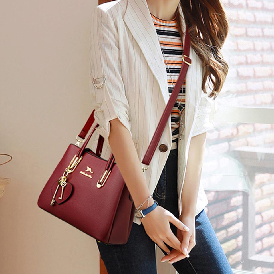 New Large Capacity Shoulder Crossbody Bags for Women  Brand Designer Purses and Handbags Leather Vintage Messenger HandBags