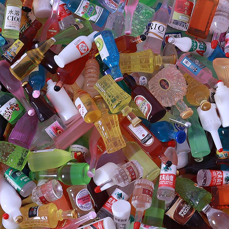 10 buc. Casă de păpuși Mini simulare pentru băuturi de vin Sticlă pentru casă de păpuși Accesorii pentru decorarea bucătăriei Jucărie de simulare pentru copii, cadouri