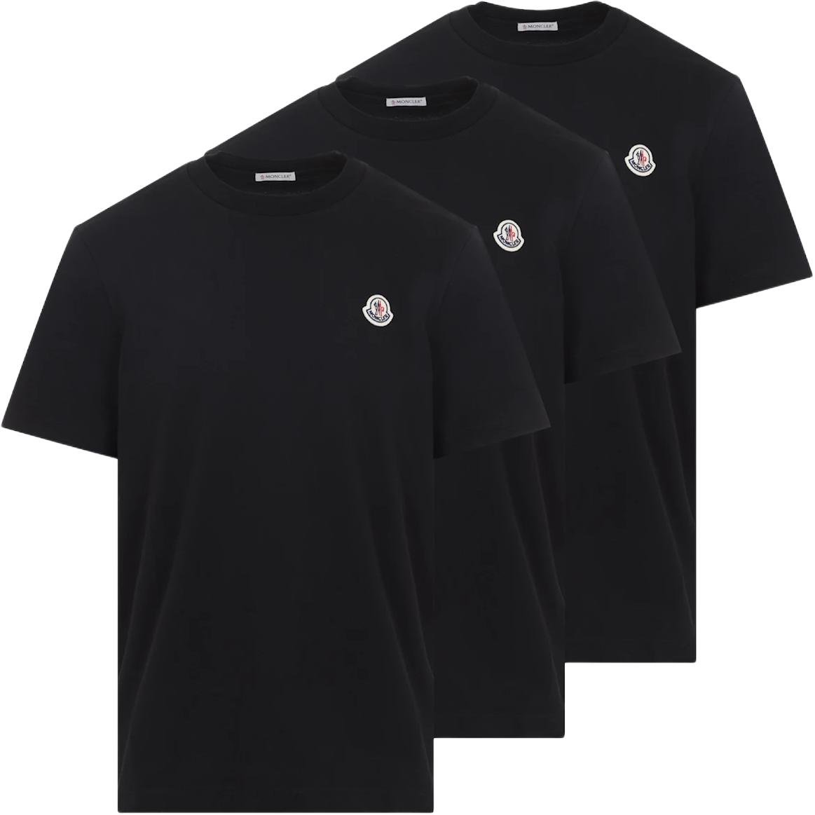 Moncler SS26 Ronde Hals Patch Logo Korte Mouw Recht T-shirt 3-Pack Heren tops L10918C00032829H8999 M