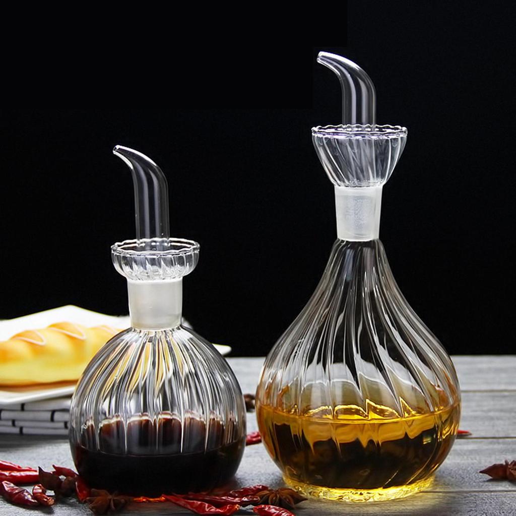 Elegant Glass Oil Dispenser for Kitchen and BBQ - Leakproof Pourer Included