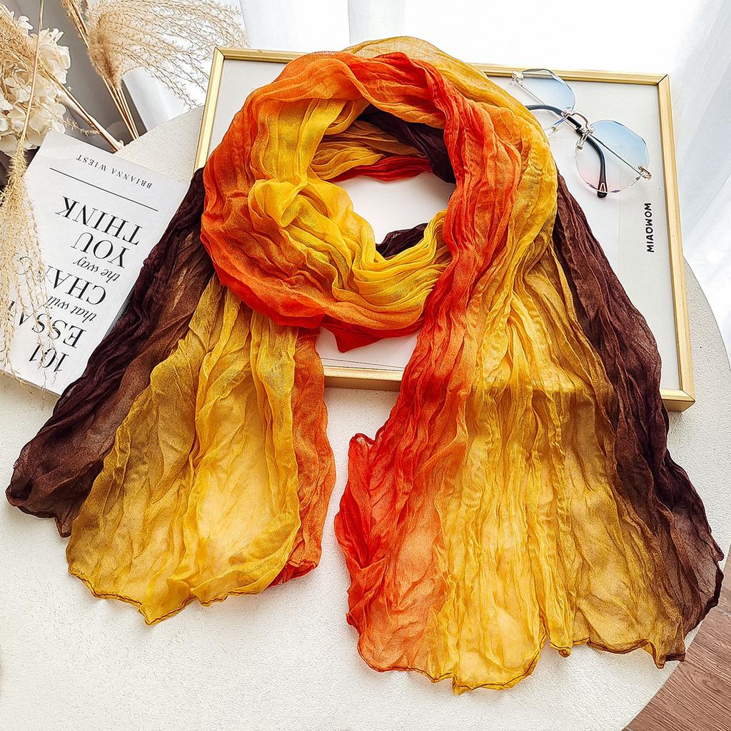 Damen Schal Frühling und Herbst Farbverlauf Schal Vielseitiger Einfarbiger Knitter Schal Stola