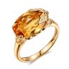 Natural Topaz 18 K Gold Rings for WomenTo Join Party Peridot Gemstone Anillos De Wedding Diamante Engagement Jewelry Fine Rings