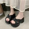 Fashion 9CM Design Platform Slippers 2025 Women Summer Wear Fashion New Style Increase Sandals Casual Muffin Flip-flops Beach Shoes