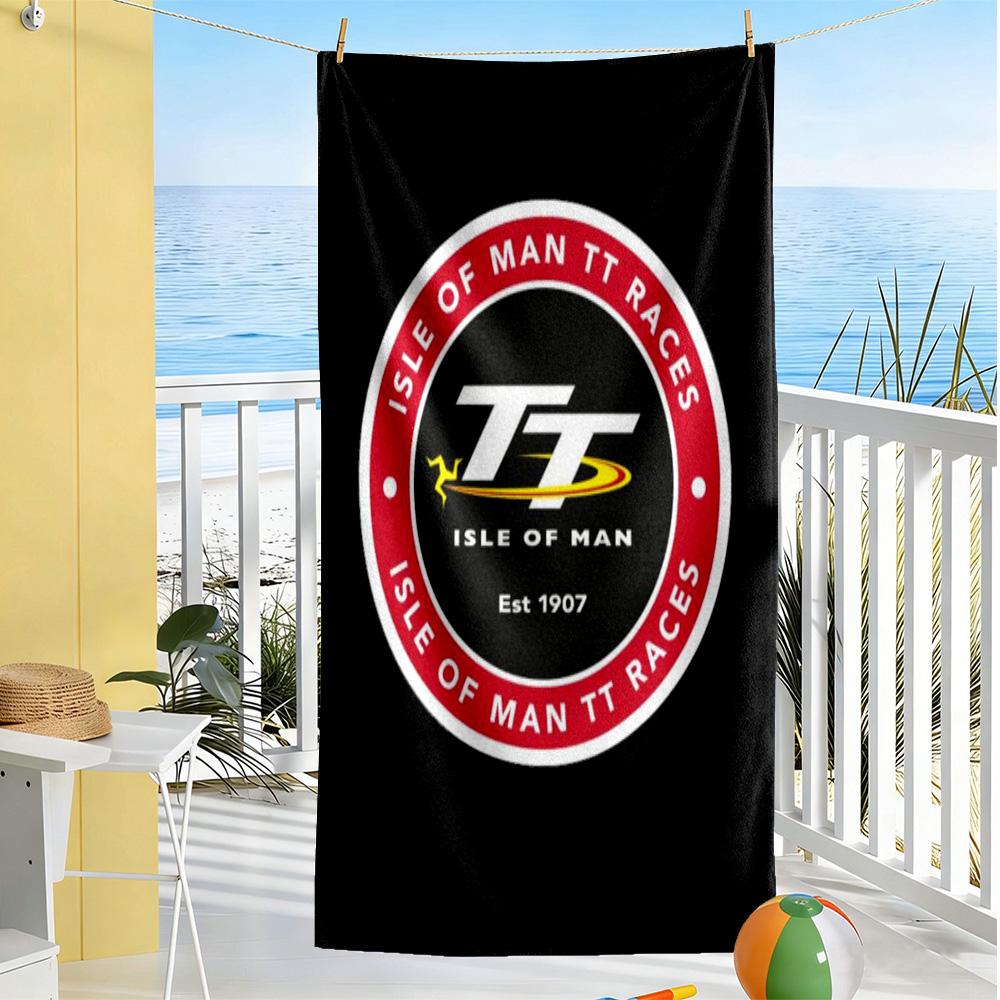 Isle Man Tt Beach Towel High Absorbency & Quick-Dry Comfortable Lightweight Perfect for Traveling Yoga Camping and Swimming