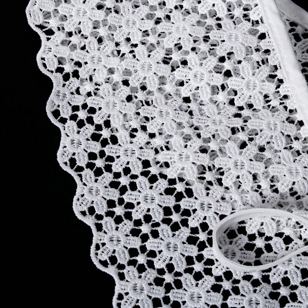Hollowout Embroidery Flower False Collar Capelet Floral Lace Elegant Detachable Shawl for Collarless Blouse and Dress