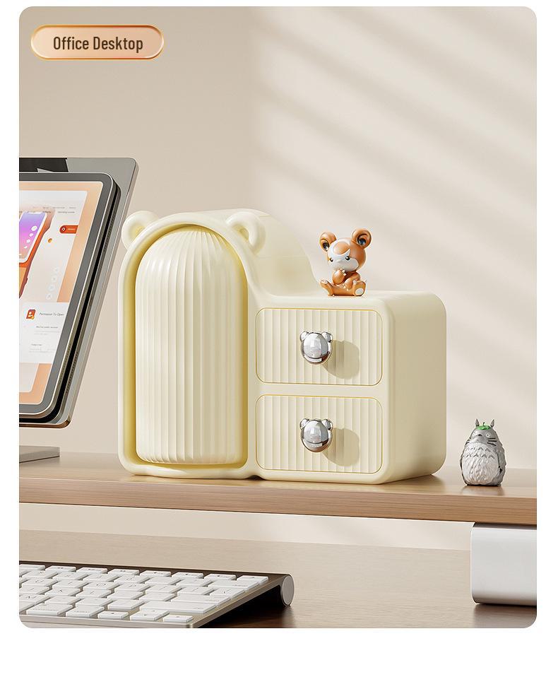 High-End Rotating Makeup and Skincare Organizer with Dust-Proof Drawers