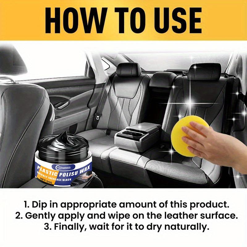 ! !NEW! !Car Interior Restoration Wax - Black Plastic & Leather Repair & Polishing Paste, 5-Second Shine Restoration,